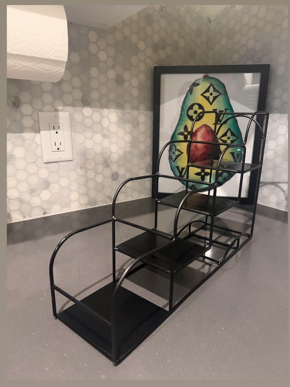 Black Metal Tiered Counter Organizer